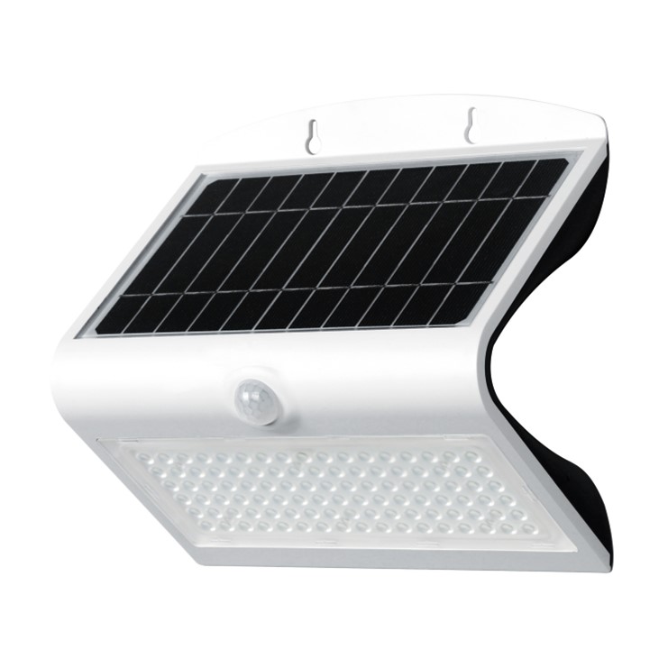 ROBLAN LEDSOLV2WB7 Aplique LED 8W con placa solar, sensor y batería 4000mA blanco/negro IP65 850lm