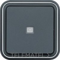 HAGER WNE023 PULSADOR EMPOTRAR ESTANCO MONOBLOC C/LUM.S.CUBYKO GRIS